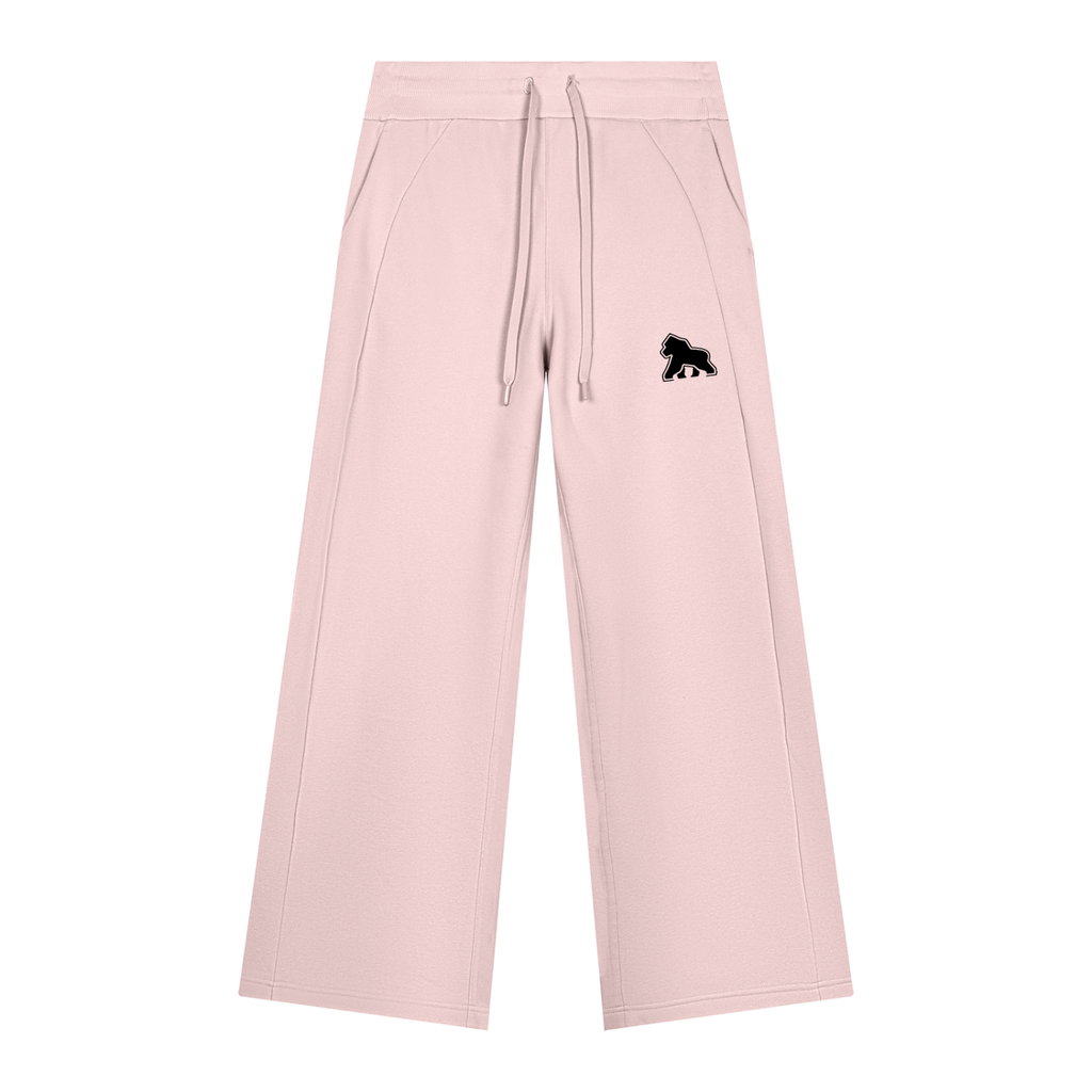 FIT APE women's wide-leg fleece sweatpants in Light Pink