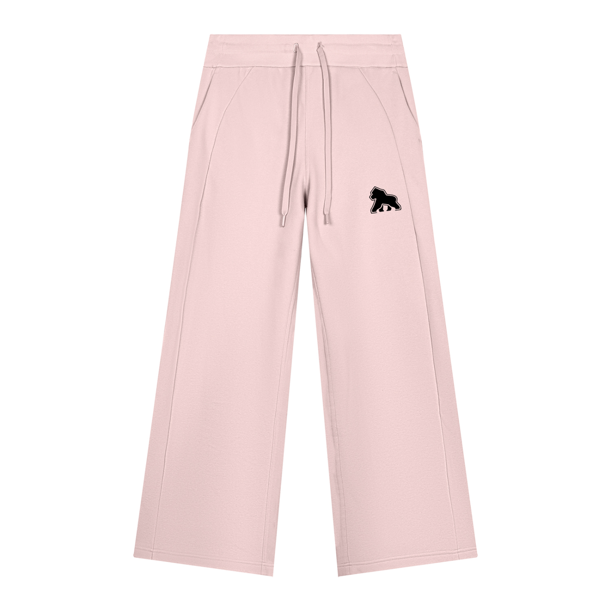 FIT APE women's wide-leg fleece sweatpants in Light Pink