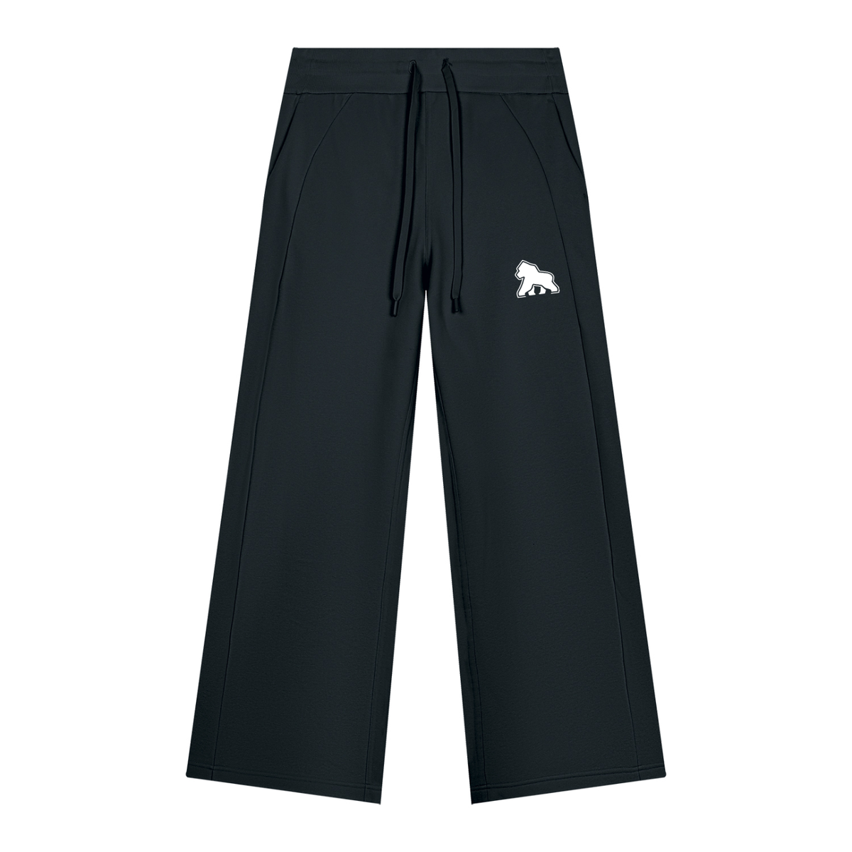 FIT APE women's wide-leg fleece sweatpants in Black