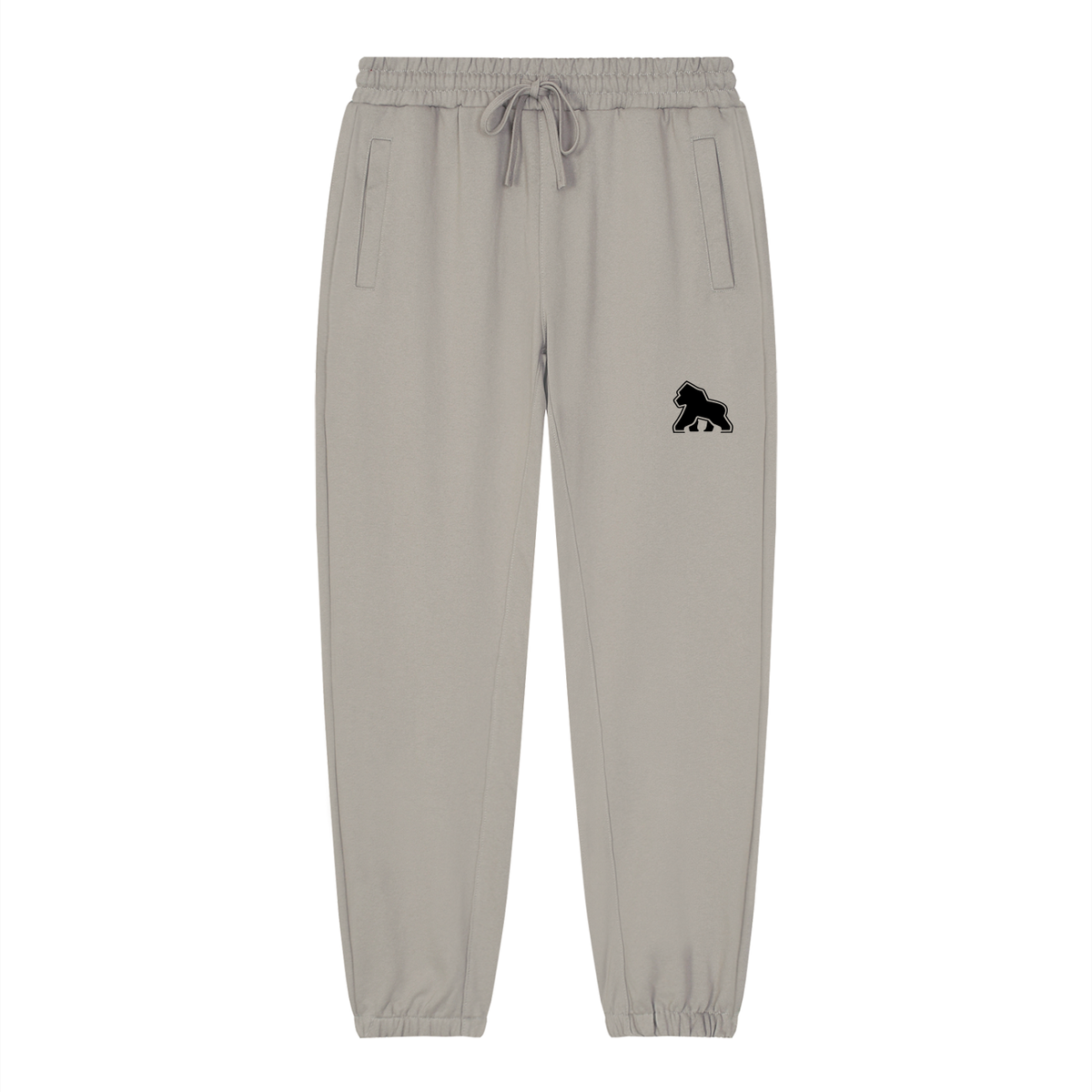 FIT APE unisex heavyweight tapered joggers in Light Gray