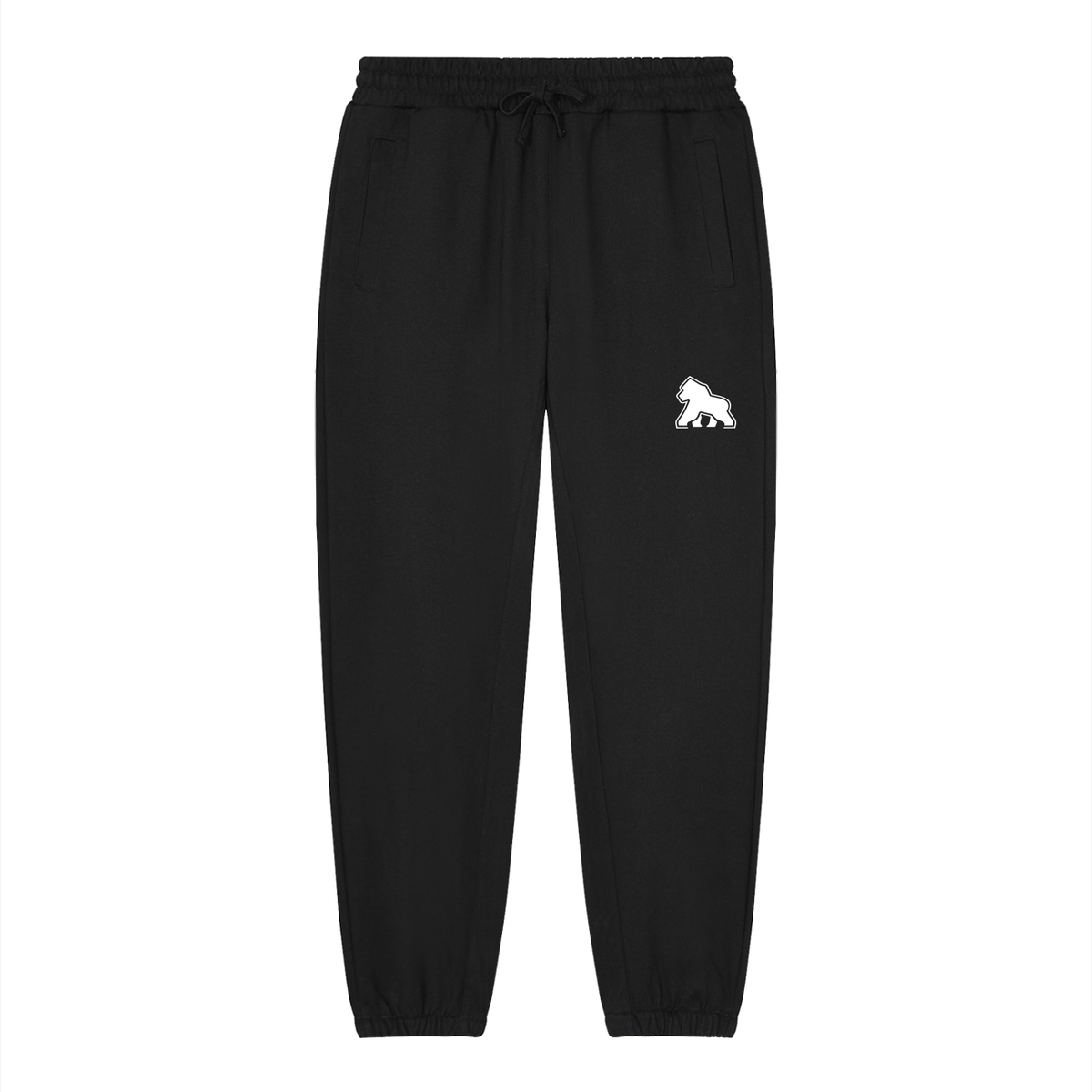 FIT APE unisex heavyweight tapered joggers in Black