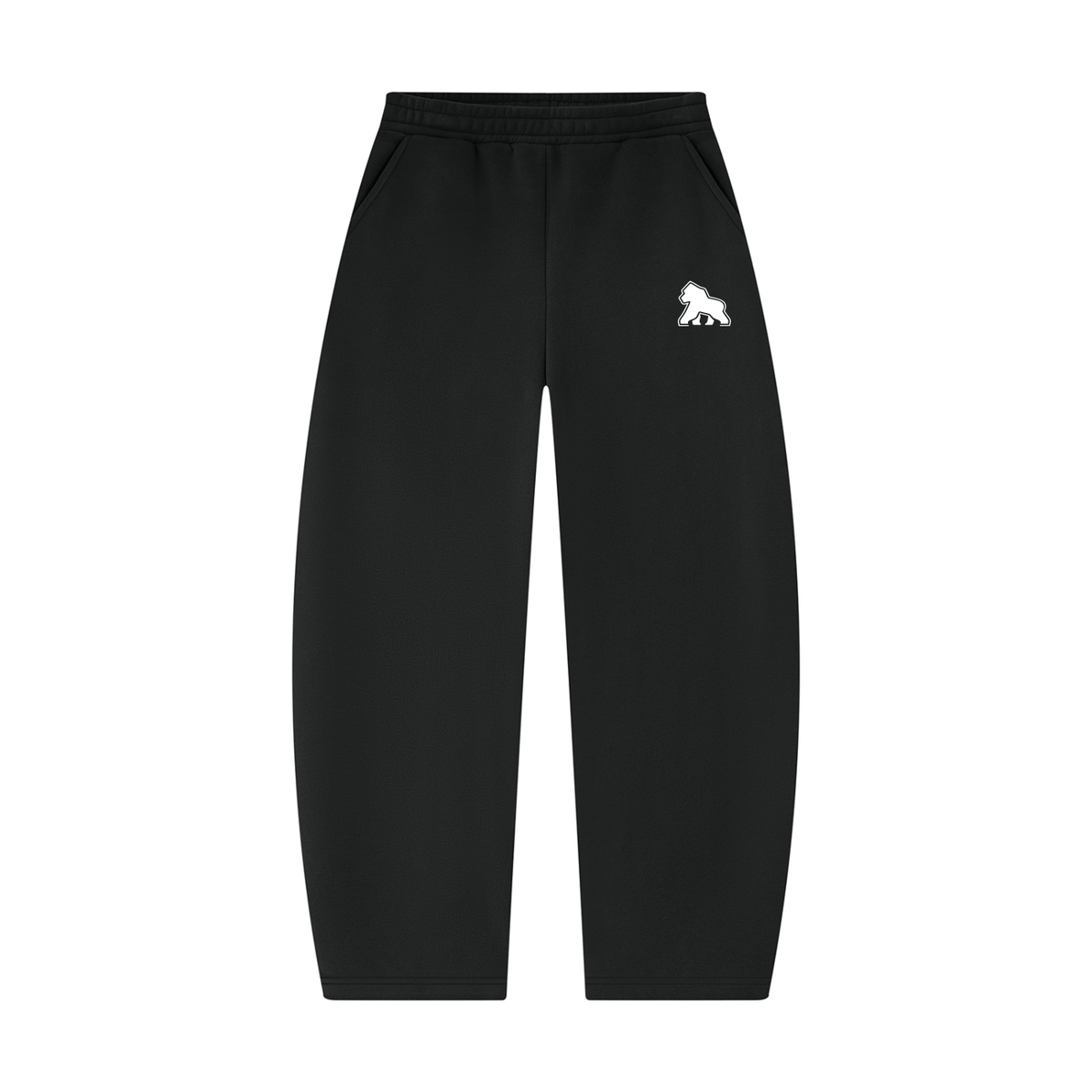 FIT APE unisex barrel-leg sweatpants in Black