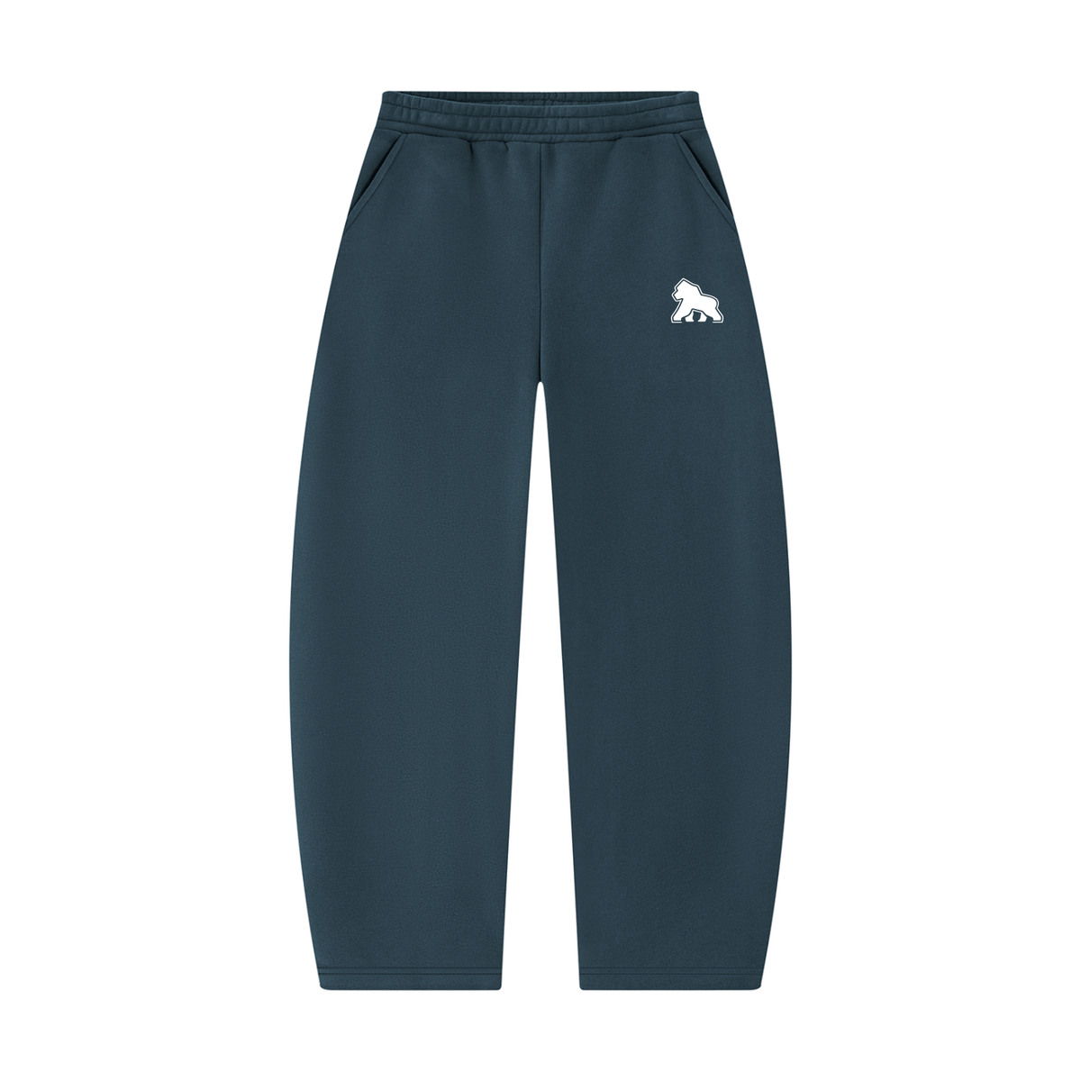FIT APE unisex barrel-leg sweatpants in Navy Blue