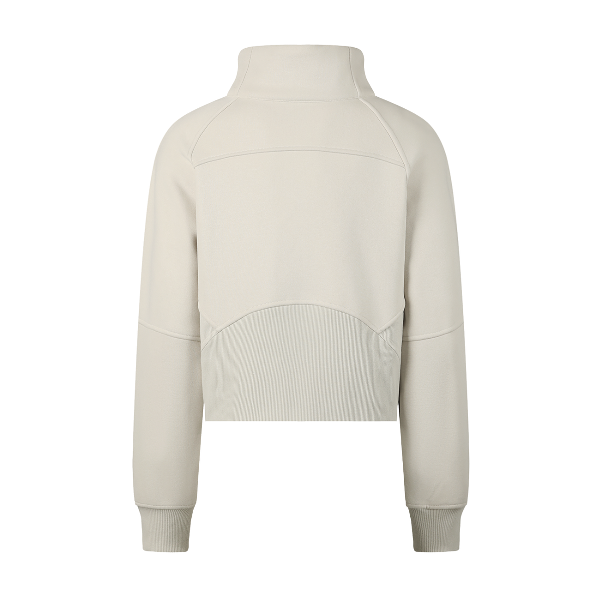 Cream FIT APE cropped half-zip sweatshirt, back view