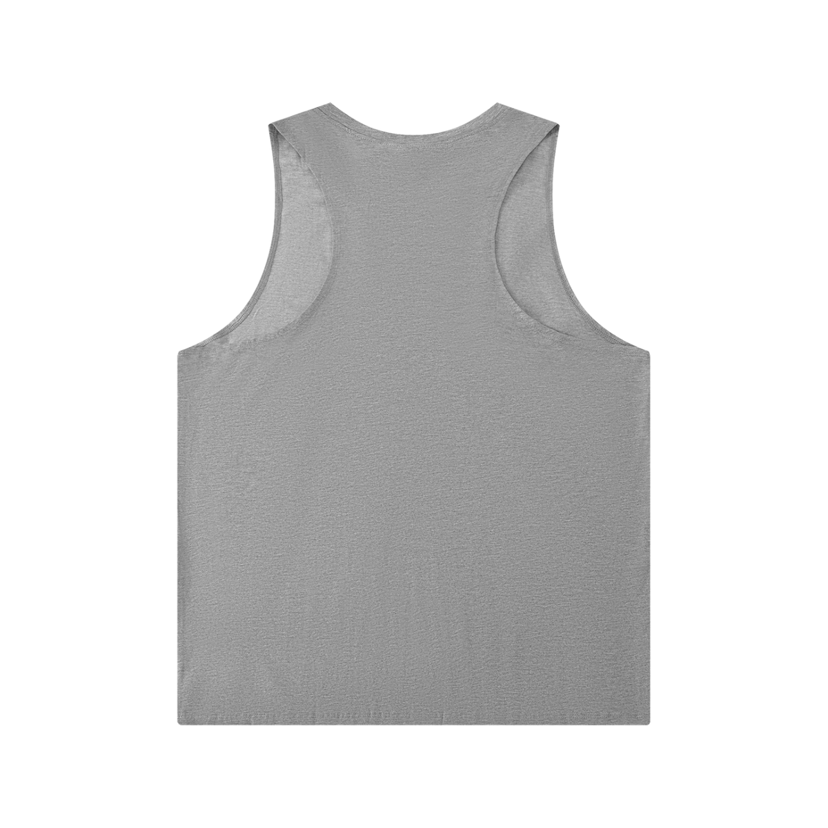 Gray FIT APE men's crewneck tank top, plain back view