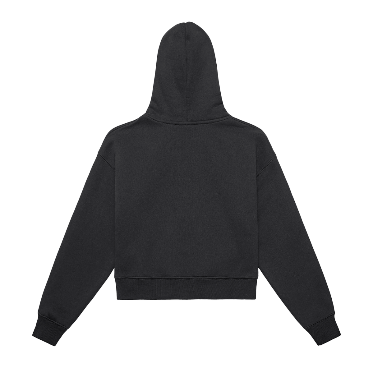 Black FIT APE cropped zip hoodie, plain back view