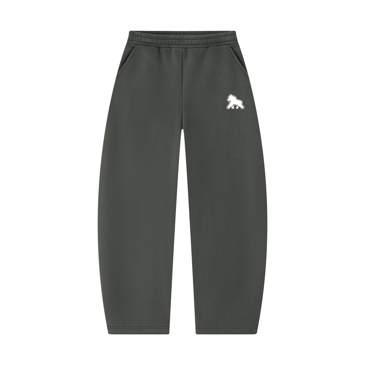 FIT APE unisex barrel-leg sweatpants in Dark Gray