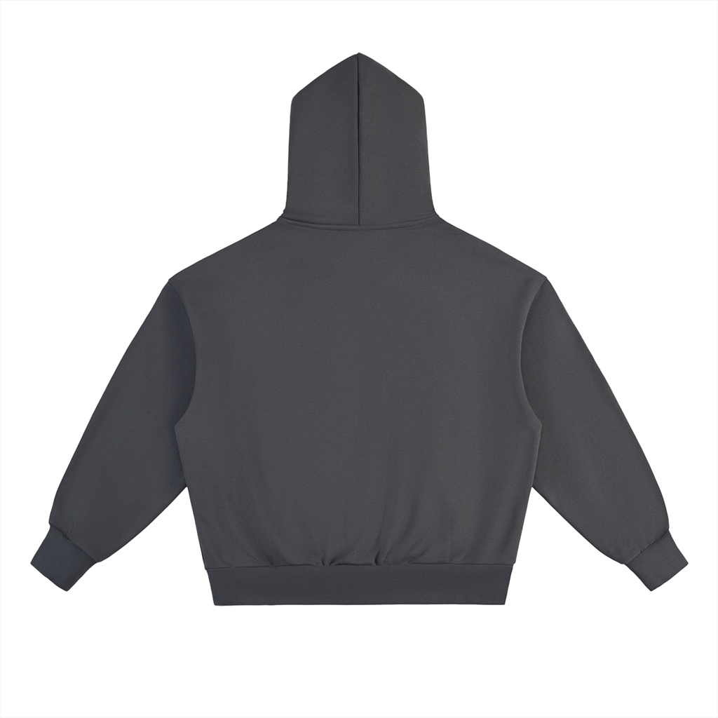 Charcoal FIT APE men's fleece pullover hoodie, back view
