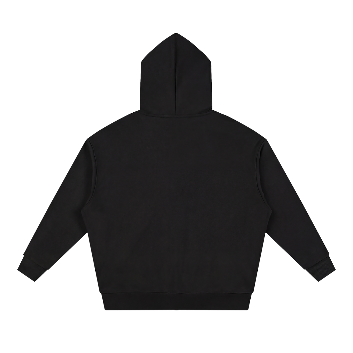 Black FIT APE men's heavy zip hoodie, back view