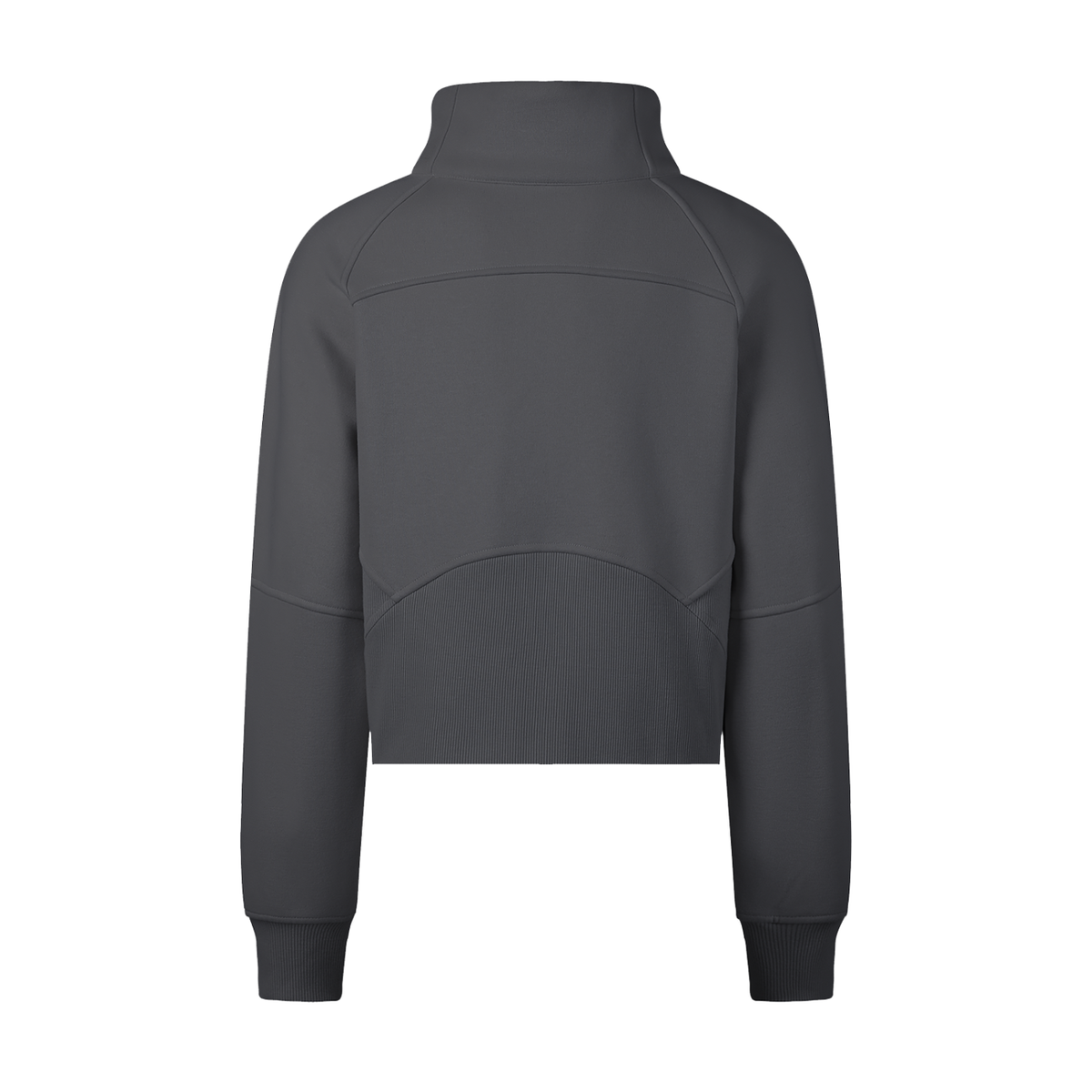 Charcoal FIT APE cropped half-zip sweatshirt, back view