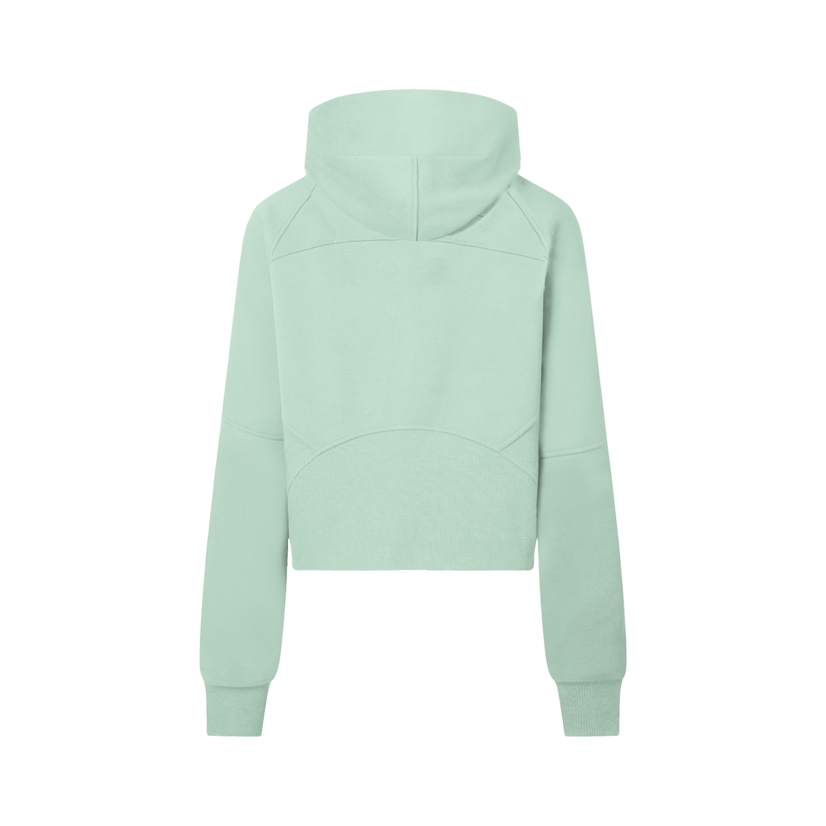 Mint green FIT APE cropped half-zip hoodie, back view