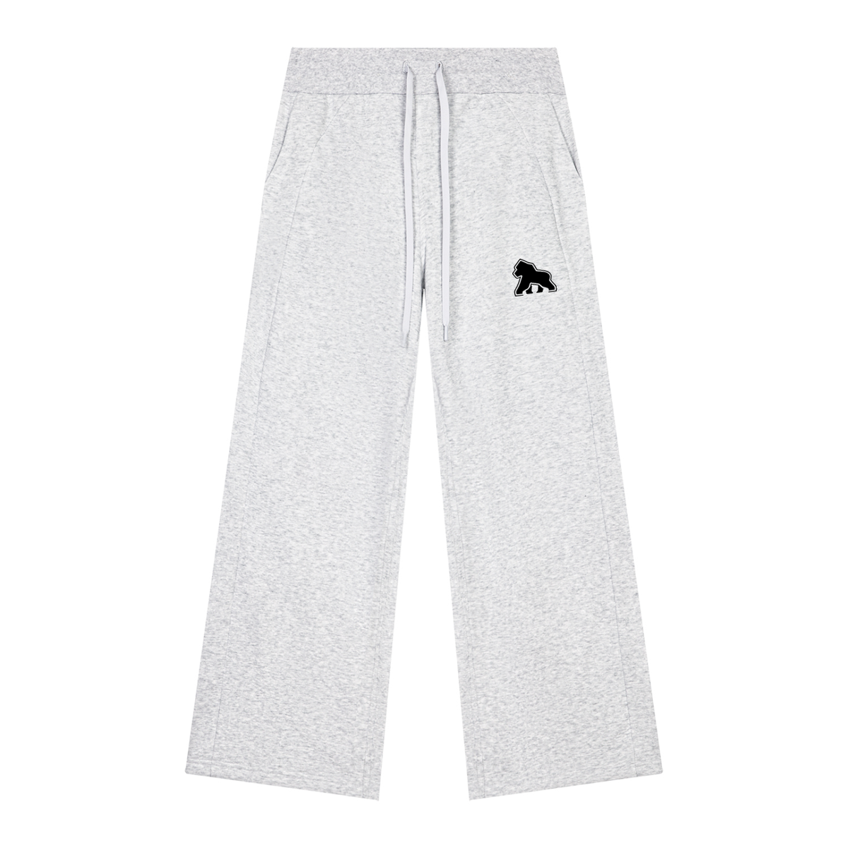 FIT APE women's wide-leg fleece sweatpants in Cold Gray