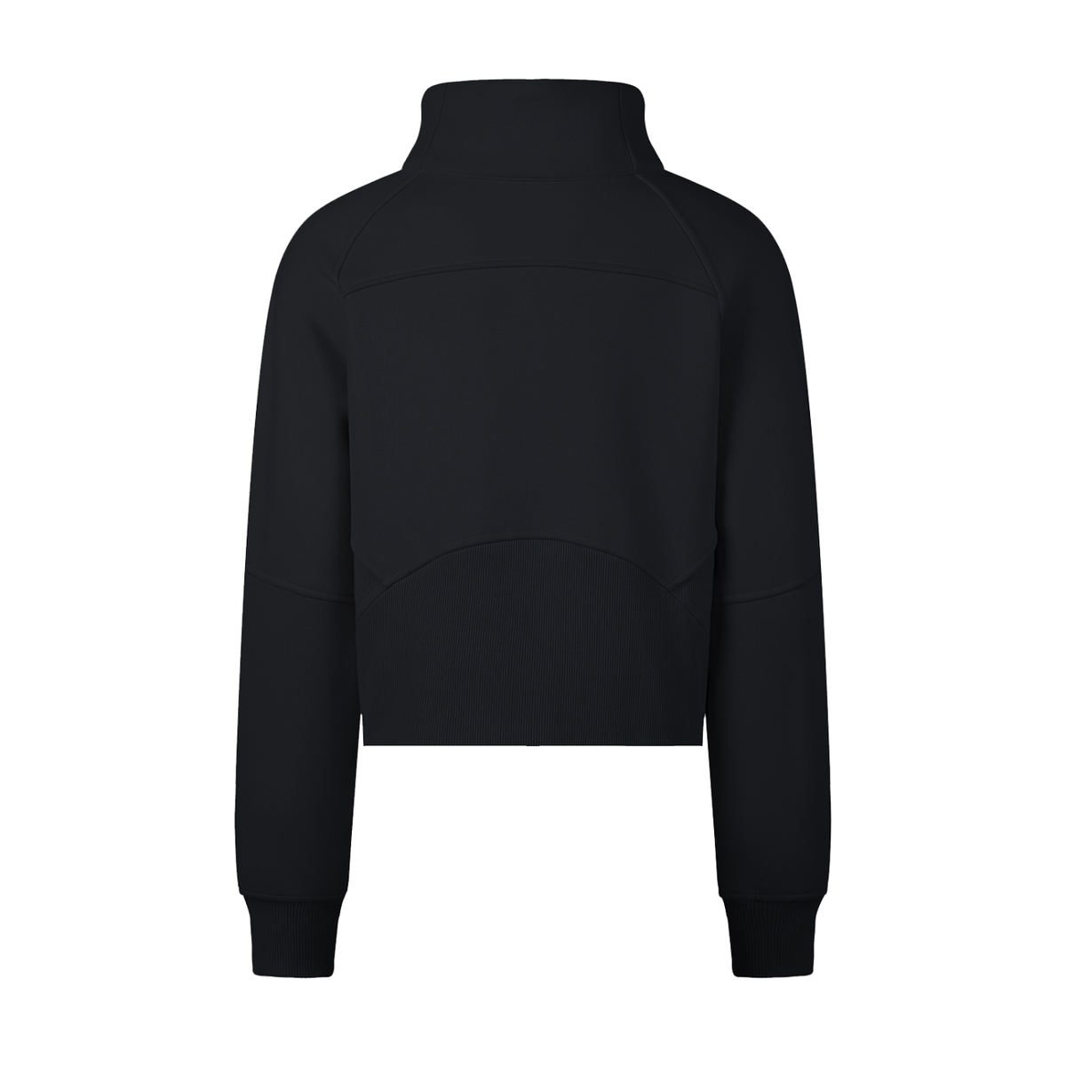 Black FIT APE cropped half-zip sweatshirt, back view