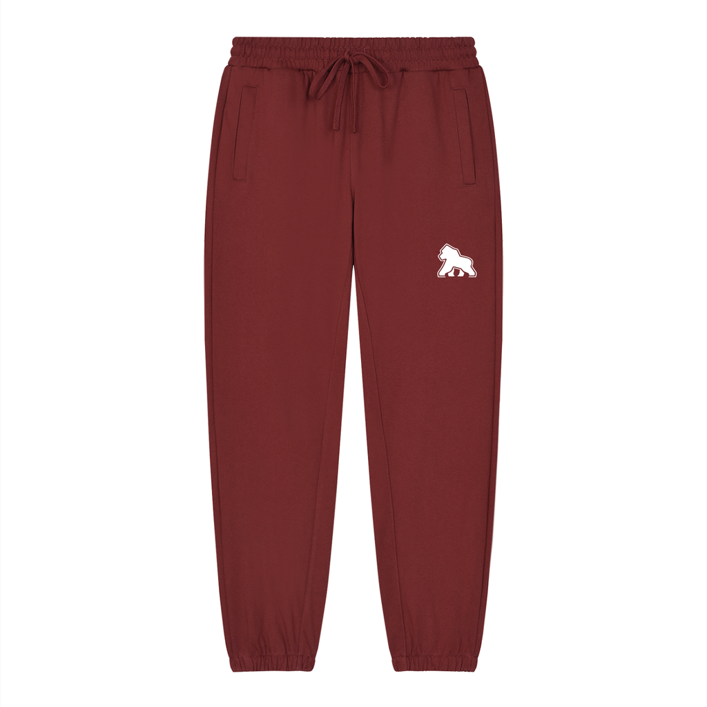 FIT APE unisex heavyweight tapered joggers in Dark Red