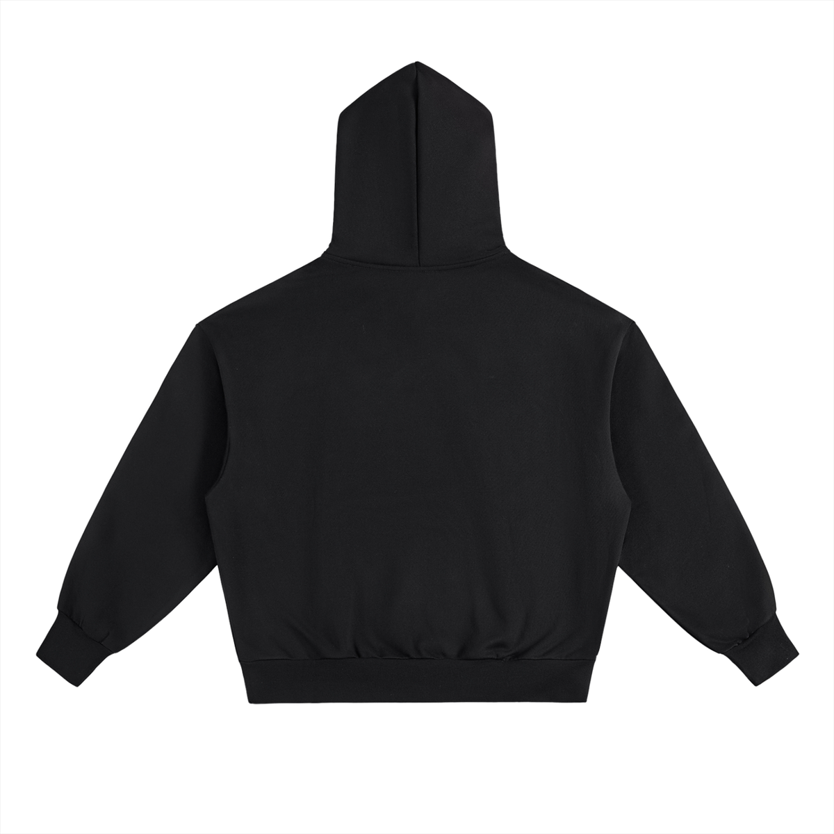 Black FIT APE men's fleece pullover hoodie, back view
