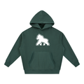Dark green FIT APE Big Ape oversized hoodie with large white chest gorilla, front view