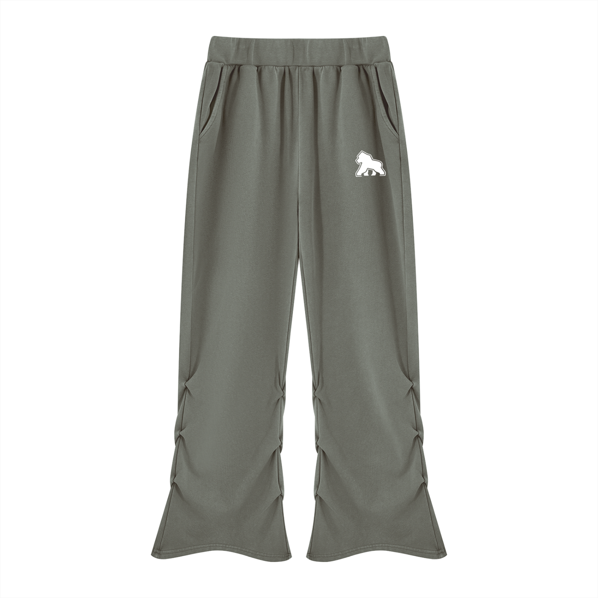 FIT APE women's ruched wide-leg sweatpants in Dark Gray
