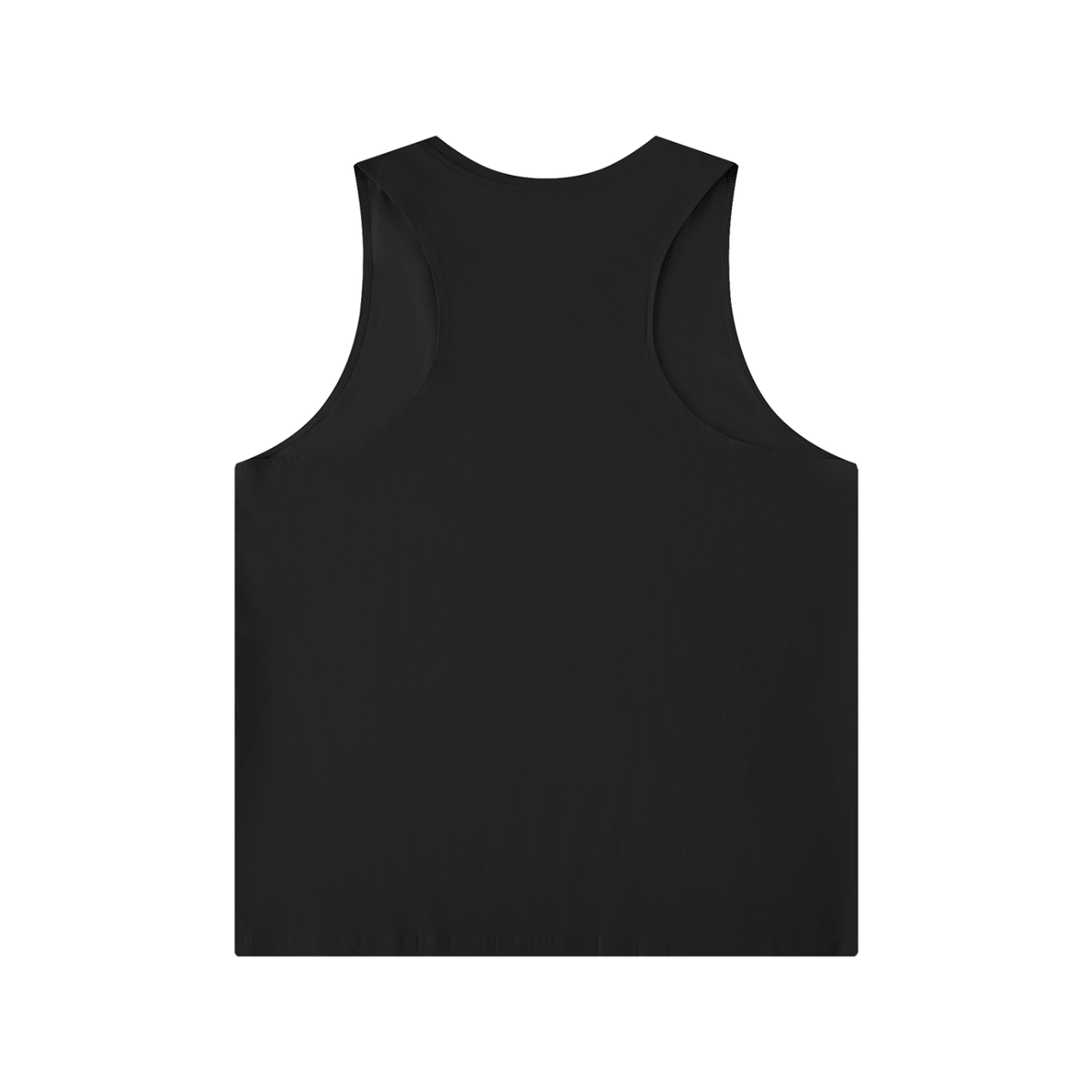 Black FIT APE men's crewneck tank top, plain back view