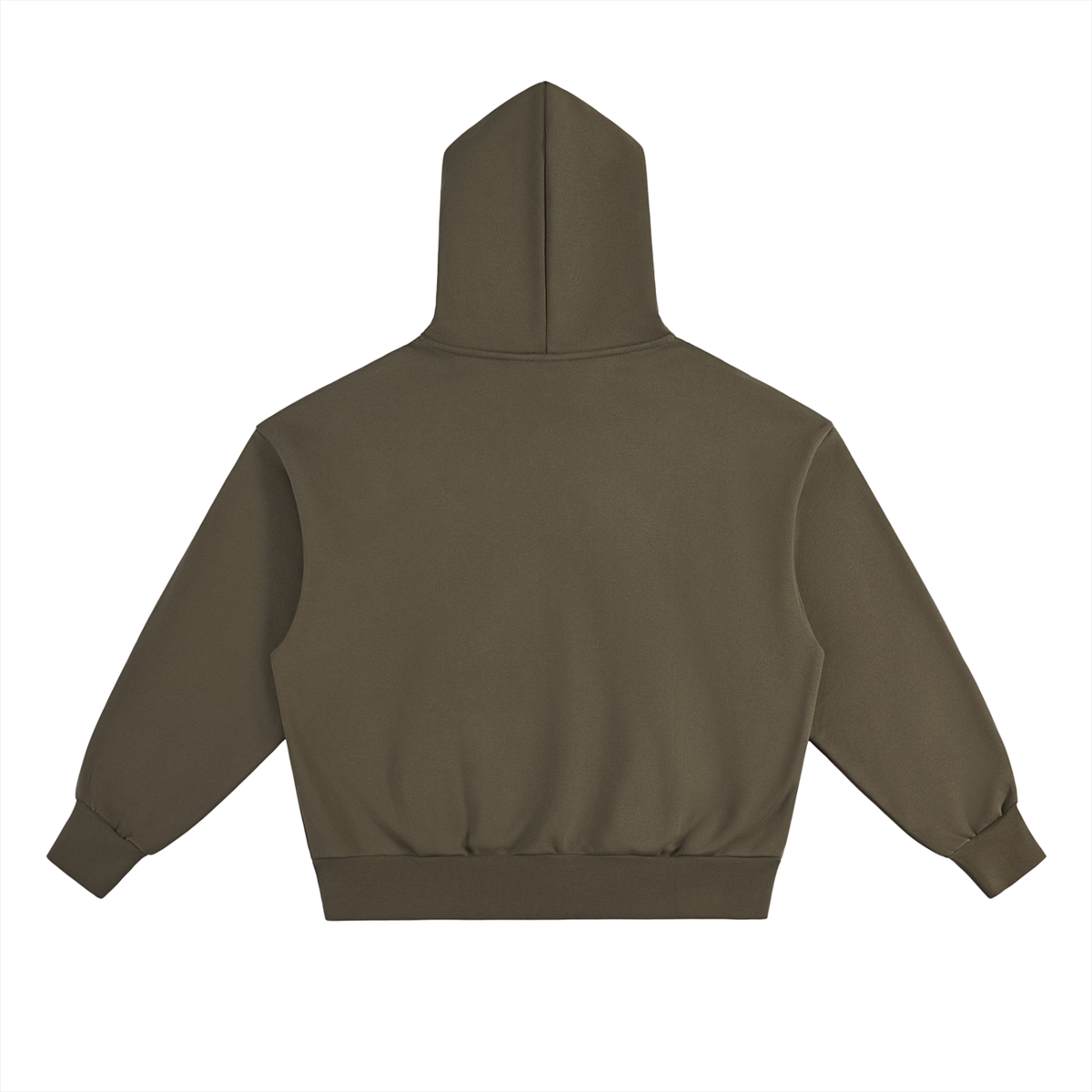 Olive FIT APE men's fleece pullover hoodie, back view