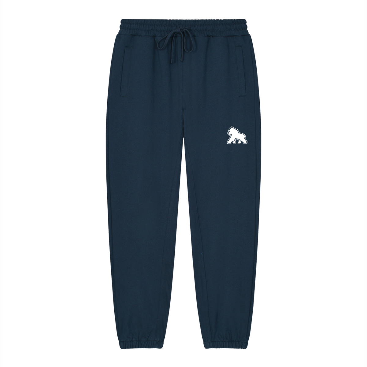 FIT APE unisex heavyweight tapered joggers in Navy Blue