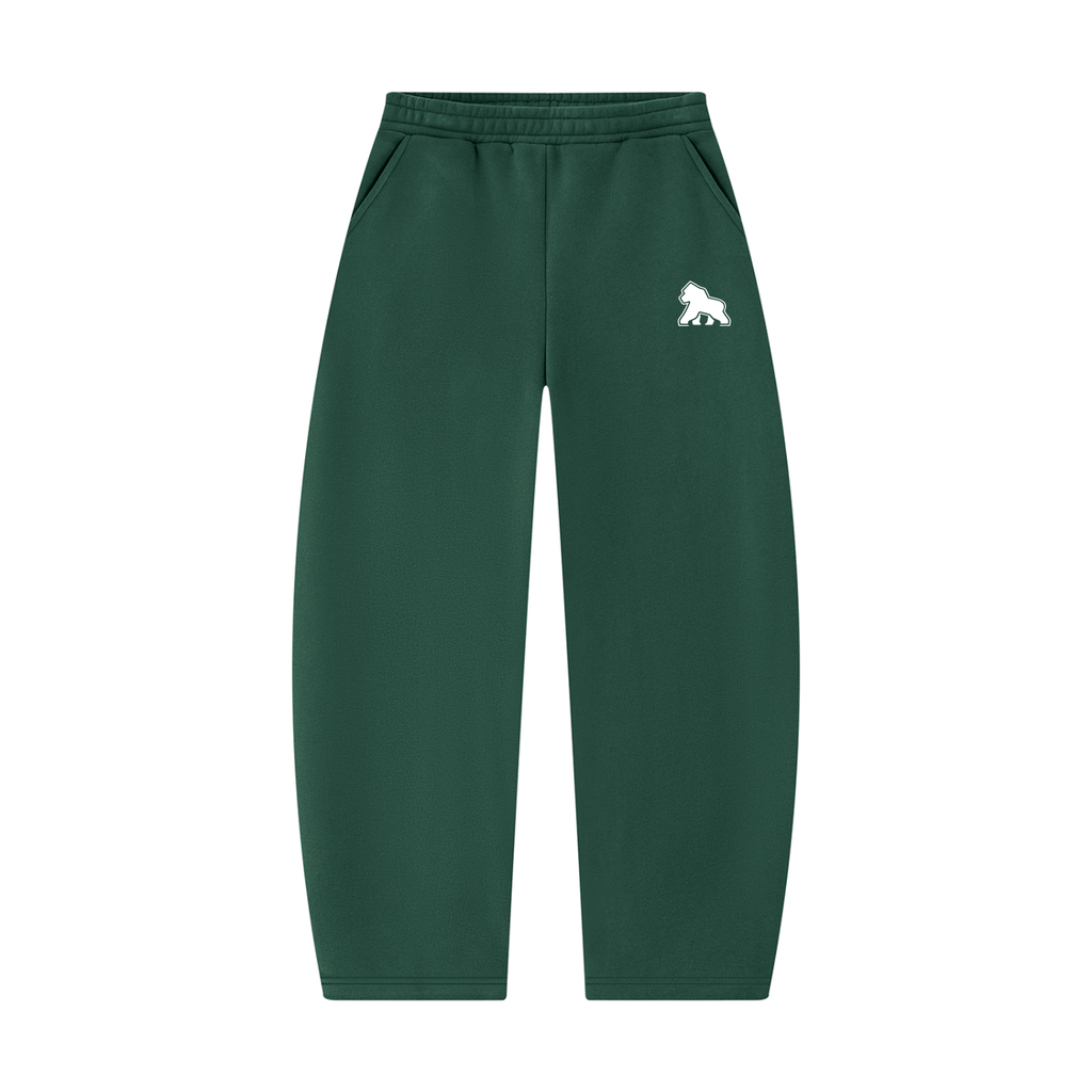 FIT APE unisex barrel-leg sweatpants in Dark Green
