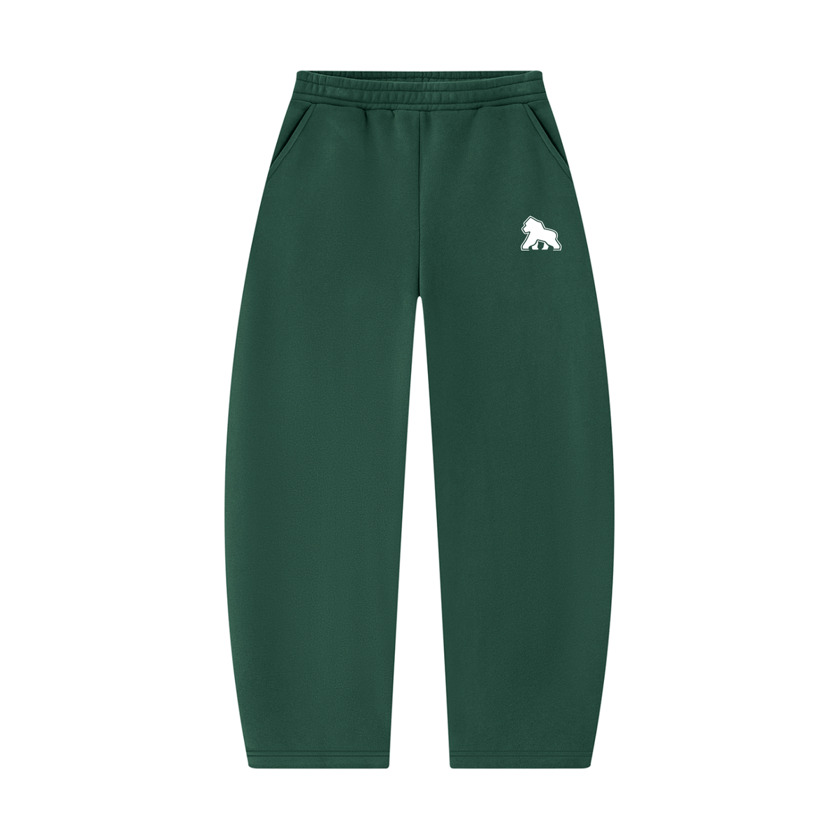 FIT APE unisex barrel-leg sweatpants in Dark Green