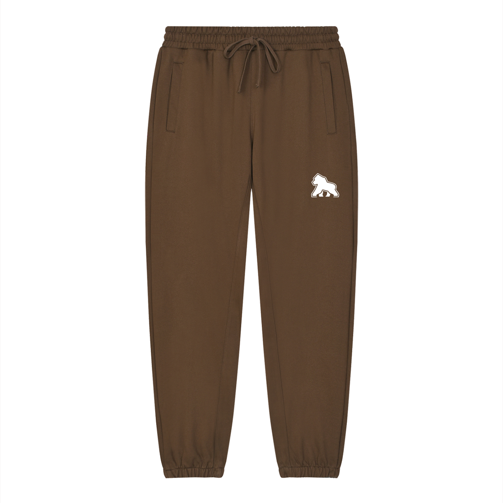 FIT APE unisex heavyweight tapered joggers in Coffee