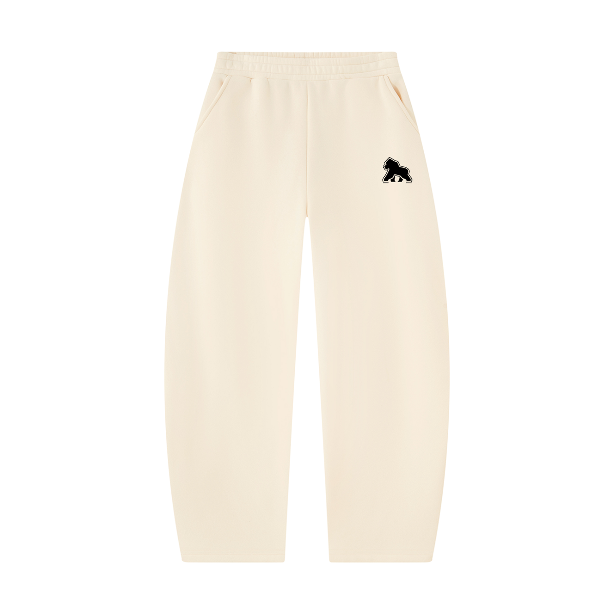 FIT APE unisex barrel-leg sweatpants in Apricot
