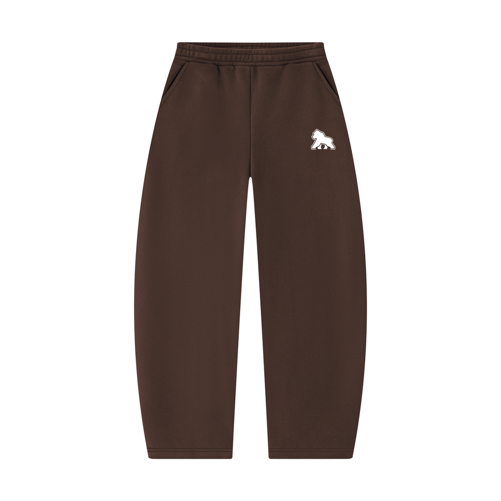 FIT APE unisex barrel-leg sweatpants in Coffee