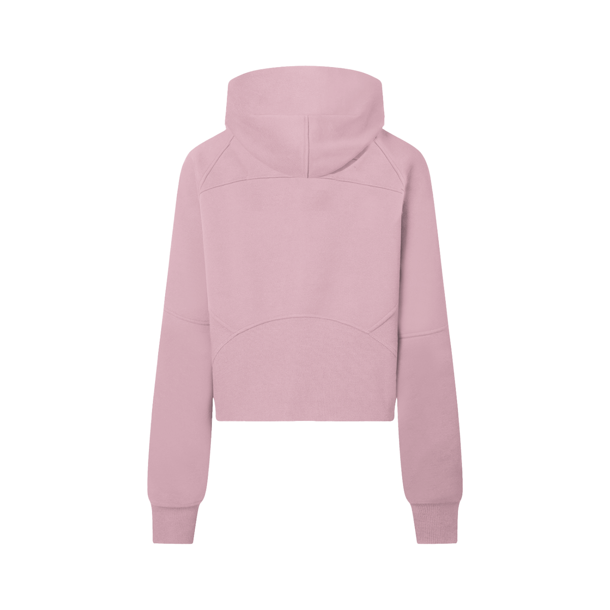 Dusty pink FIT APE cropped half-zip hoodie, back view