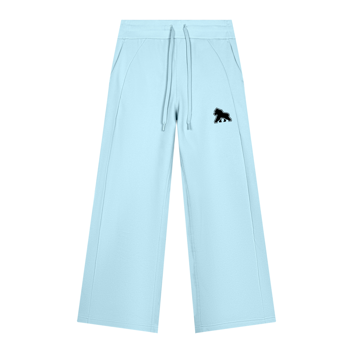 FIT APE women's wide-leg fleece sweatpants in Sky Blue