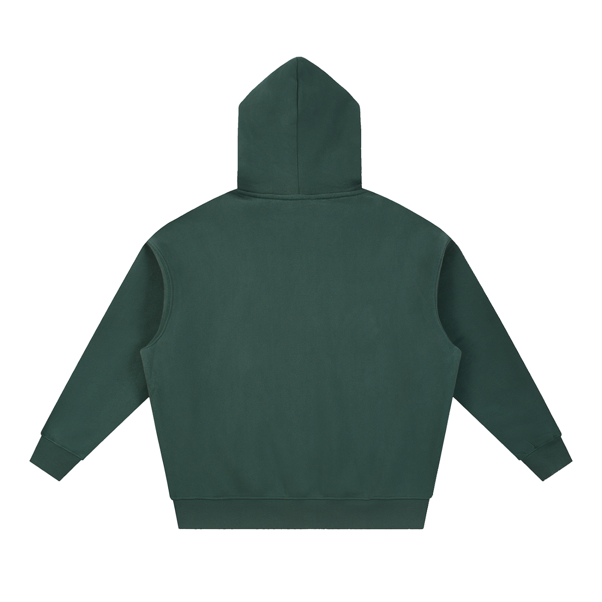 Dark green FIT APE Big Ape oversized hoodie, plain back view