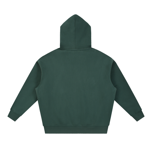 Dark green FIT APE Big Ape oversized hoodie, plain back view