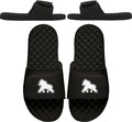 FIT APE Recovery Slide in black, top and side view with the gorilla mark on the strap