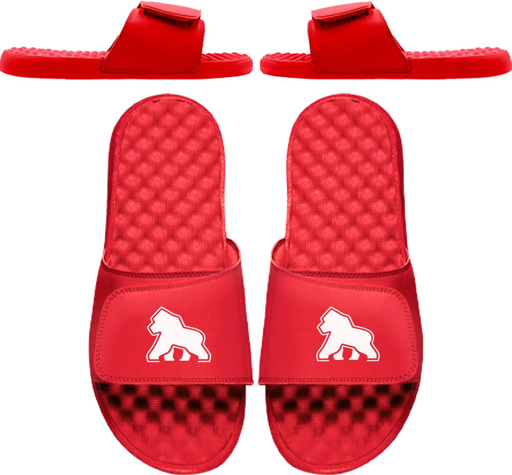 FIT APE Recovery Slide in red with the gorilla mark on the strap