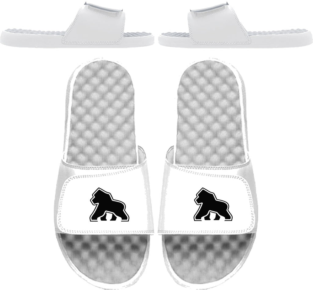 FIT APE Recovery Slide in white with the black gorilla mark on the strap