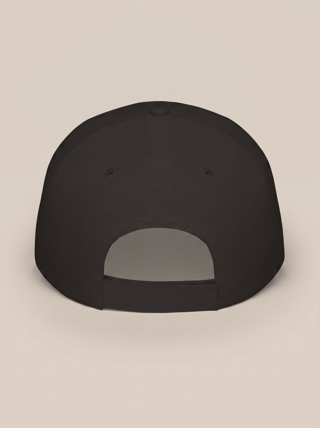 Black FIT APE cotton cap, back view showing the adjustable strap