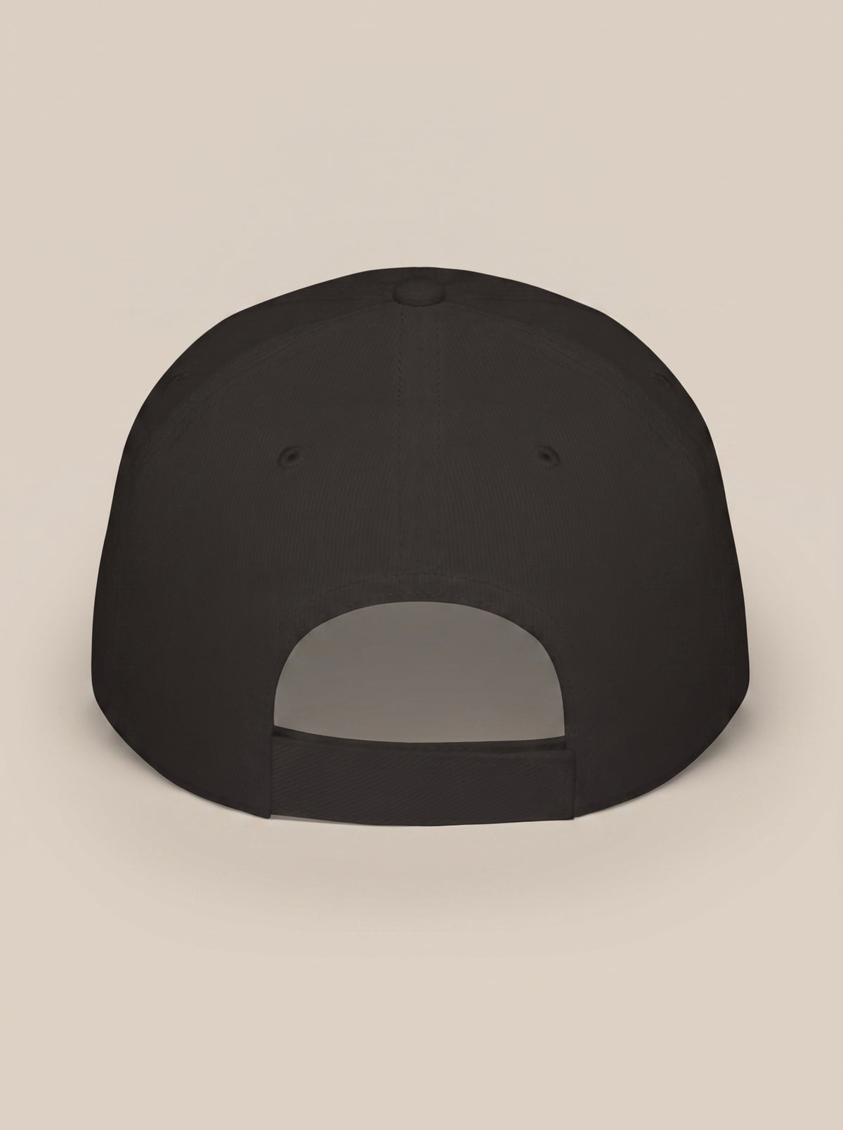 Black FIT APE cotton cap, back view showing the adjustable strap